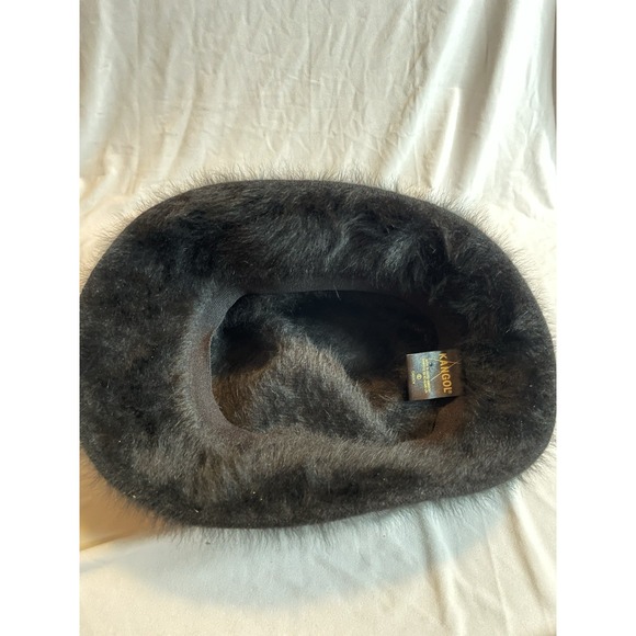 Vintage Kangol RF1317 Furgora Black Bow Cloche Hat Made in UK Angora Blend - Picture 4 of 5